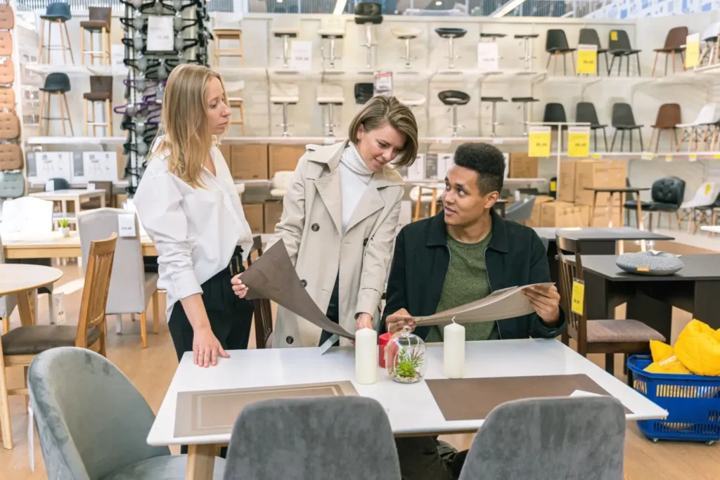 Discussing with client