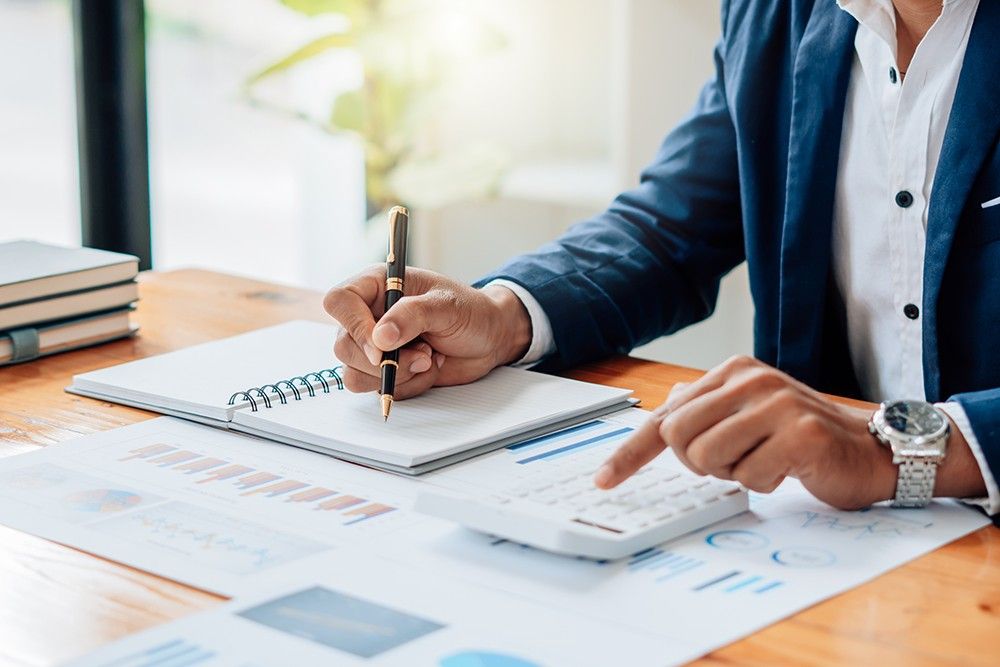 Man doing paper work